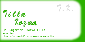 tilla kozma business card